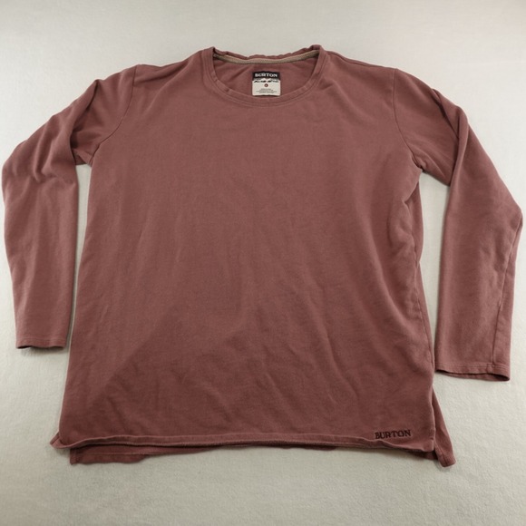 Burton Tops - Burton Shirt Womens L Mauve Long Sleeve Crew Outdoors Hike Trail 20396 MinFlaw